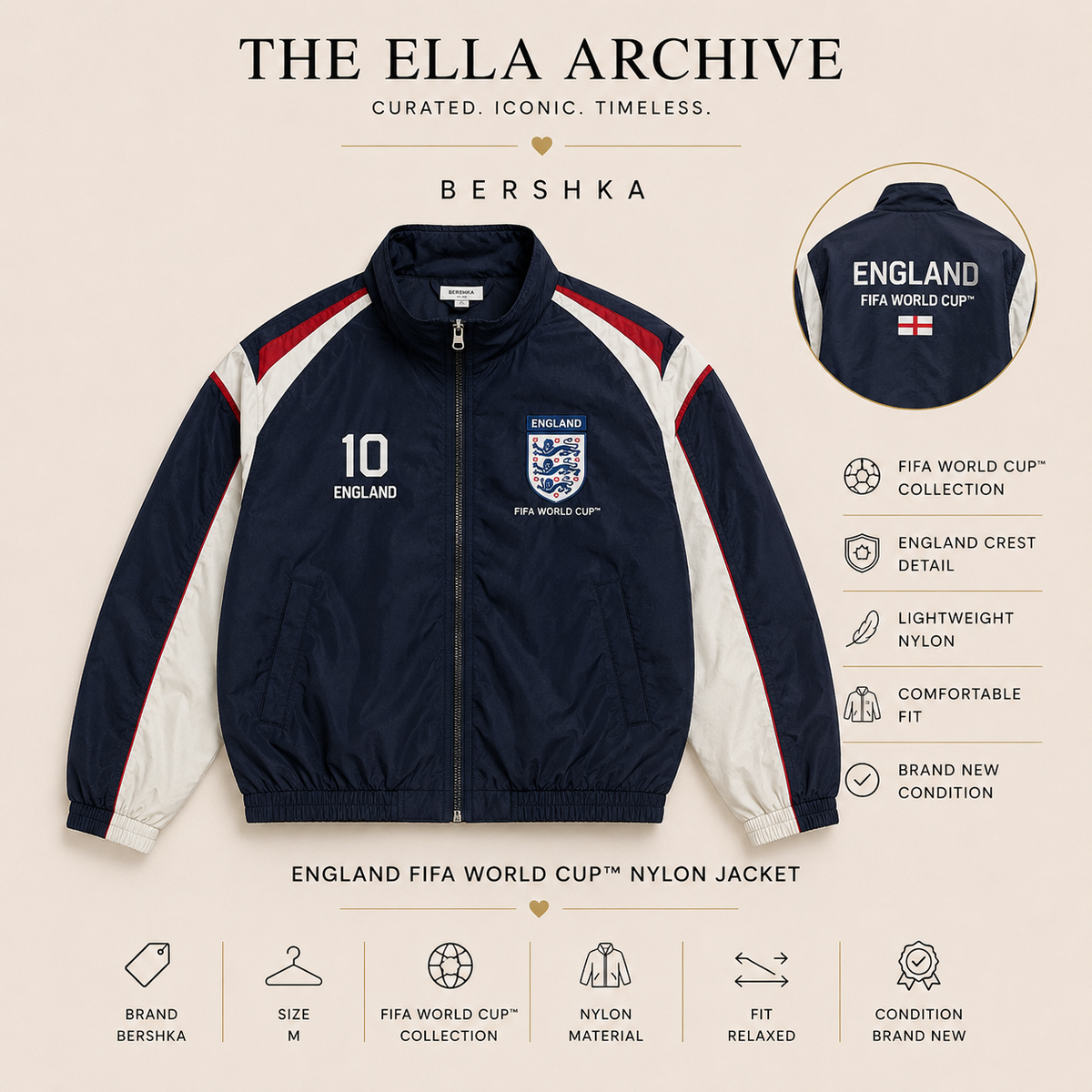 Bershka England FIFA World Cup™ Nylon Jacket