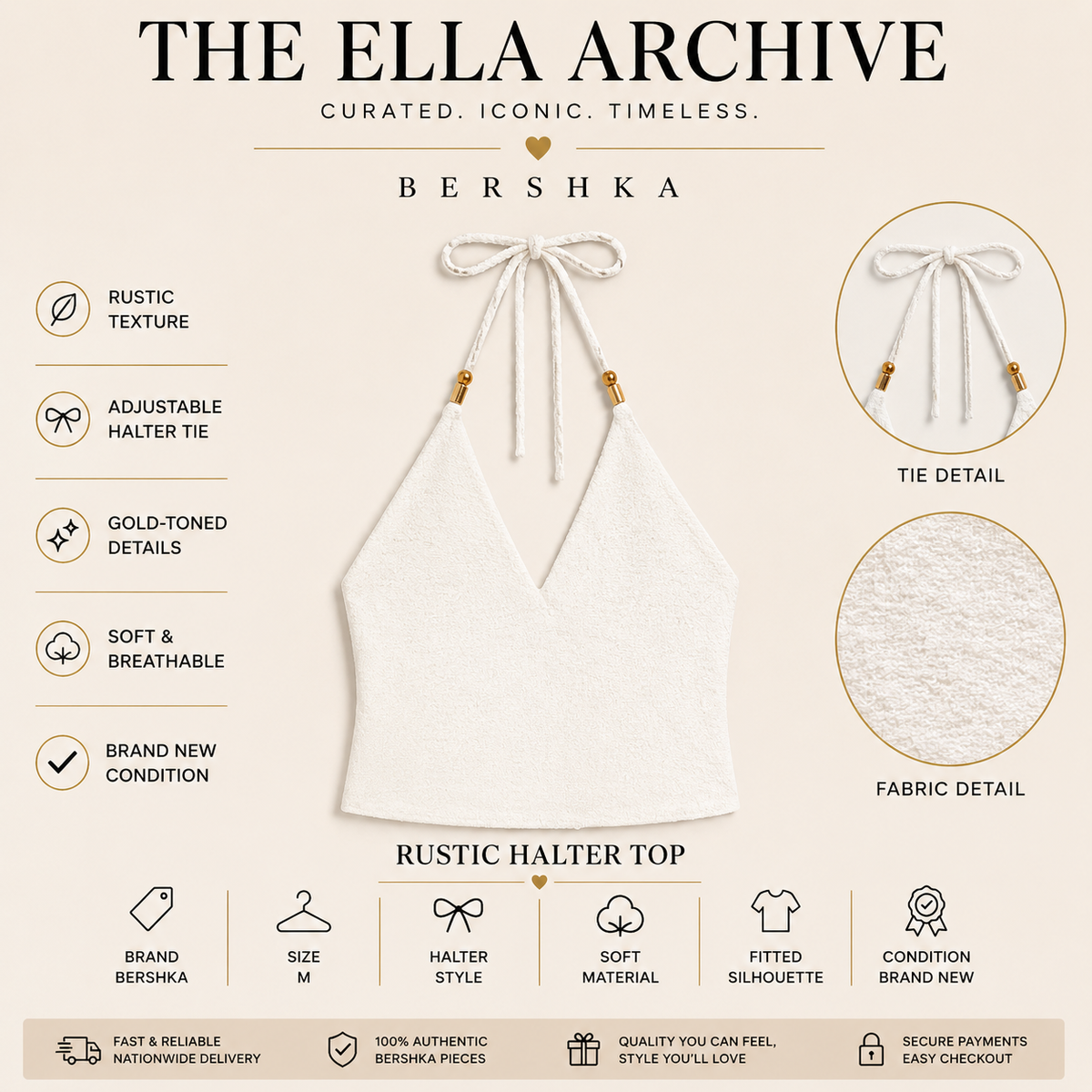 Bershka Rustic Halter Top