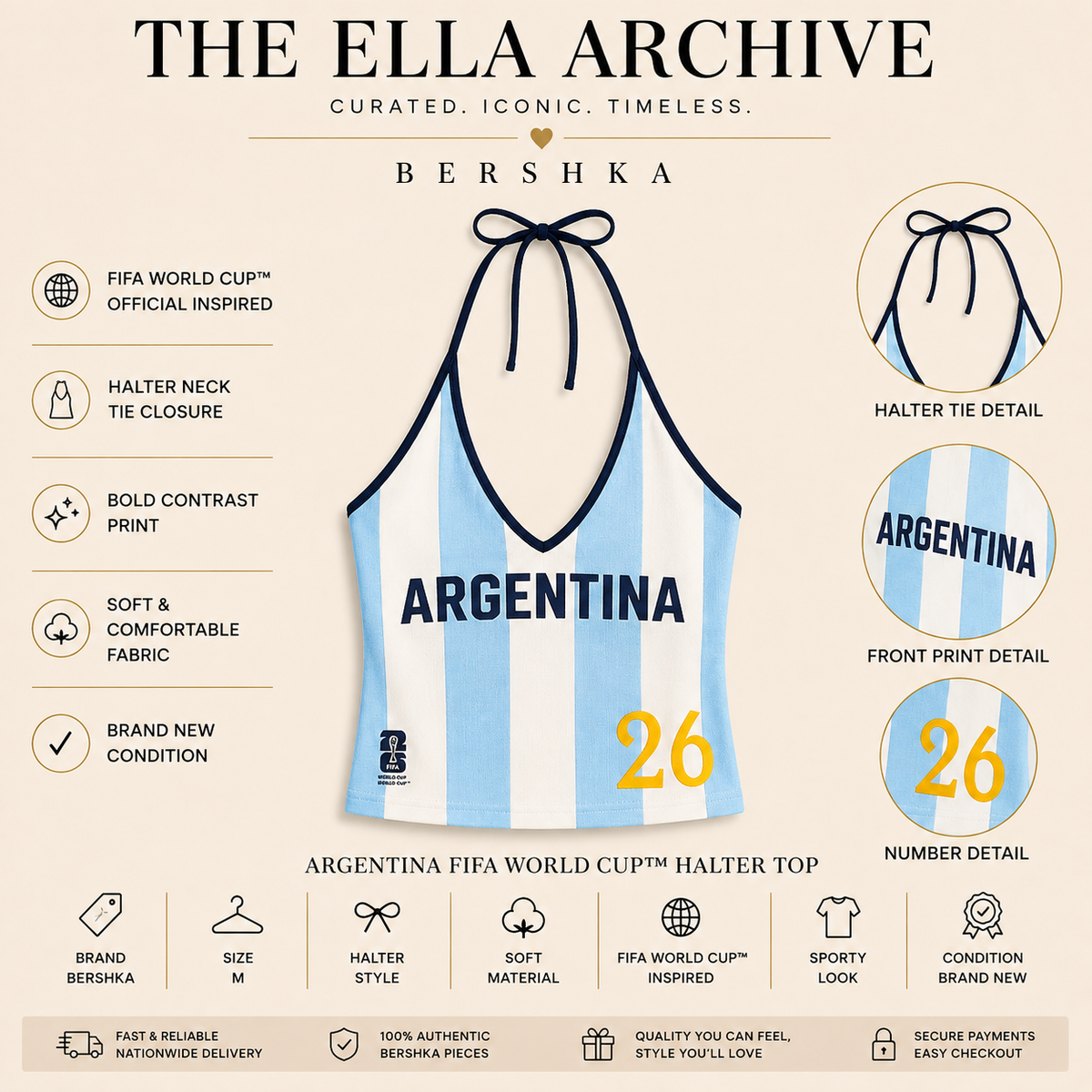 Bershka Argentina FIFA World Cup™ Halter Top
