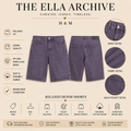 H&M Relaxed Denim Shorts – Dark Lilac